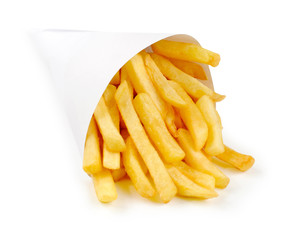 Fried Potato on white background