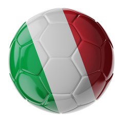 Soccer ball. Flag of Italy