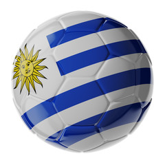 Soccer ball. Flag of Uruguay