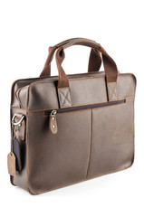 Leather bag isolated on white background