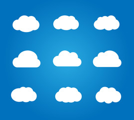 Cloud icon set vector