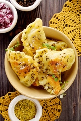 Fried dumplings stuffed with cheese and potatoes