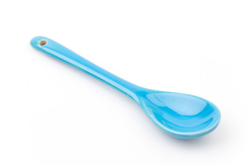 blue spoon isolated white background