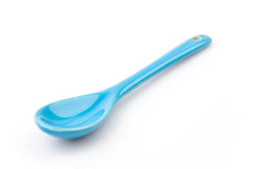 blue spoon isolated white background