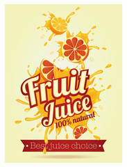 Obraz premium Fresh juice poster illustration