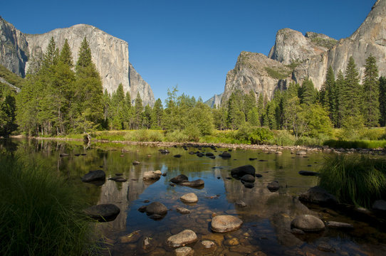 scenic view on Yosemite National Park in California, USA