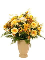 Flowers decoration with roses in a vase