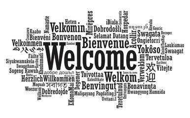 Welcome Word Cloud illustration in vector format - 61647429