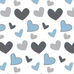 seamless hearts blue tones