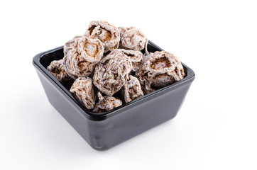 salted plum isolated white background