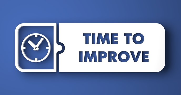 Time to Improve on Blue in Flat Design Style.