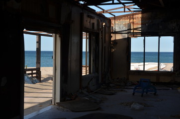 abandoned seaside building in sardinia