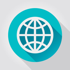 Earth Globe icon, flat design