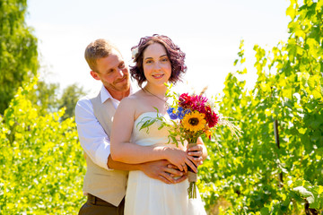 Vineyard Wedding Couple Portrait