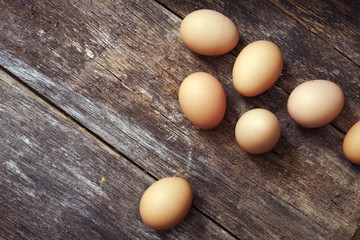 Eggs on Wood Table