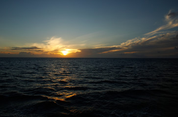 Sunset over the ocean, Vanua Levu island, Fiji