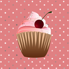 cupcake on the pink background