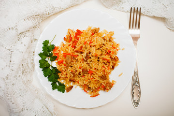 pilaf in a plate