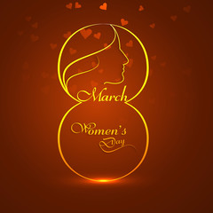 Women's day stylish element for colorful background vector illus