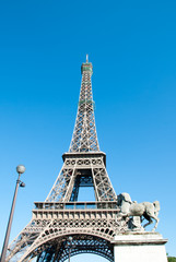 Eiffel Tower against a Blue Sky IV