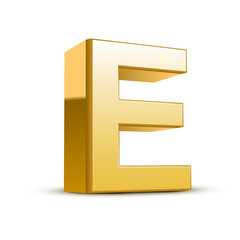 3d golden letter E