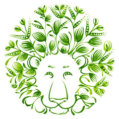 floral decorative ornament lion