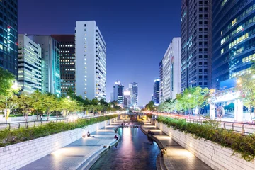 Abwaschbare Fototapete Seoel Cheonggyecheon in der Stadt Seoul