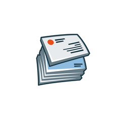 Simplified isolated business cards icon in cartoon style.