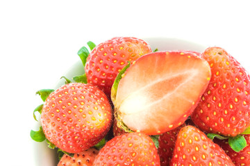 Fresh strawberry on a white background