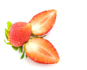 Fresh strawberry on a white background