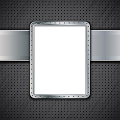 Blank metal panel or metallic advertising banner