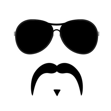 face illustration with mustache vector three