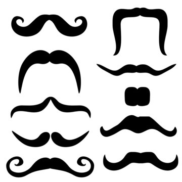 mustache set black vector illustration