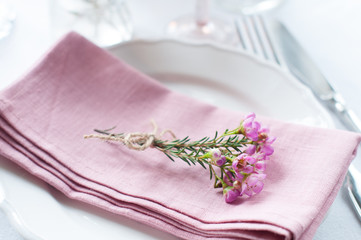 Festive wedding table setting