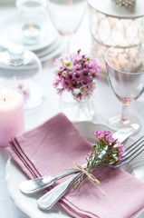 Obraz na płótnie Canvas Festive wedding table setting