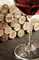 Corks of different wine years