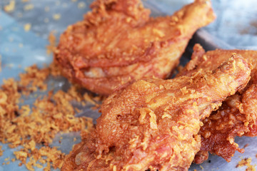 Close up of fried chicken