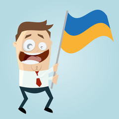 ukraine mann fahne schwenken