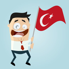 türkei mann fahne schwenken türkisch
