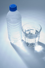Plastic bottle and cold water