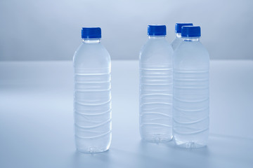 Plastic bottles and cold water