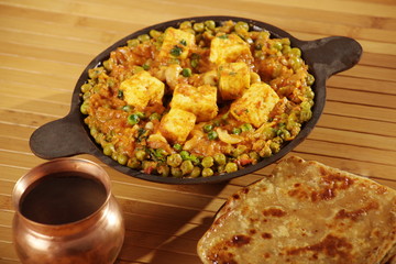 Mattar Paneer  is a north Indian dish consisting of Paneer