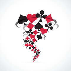 Naklejka premium Tornade-jeux de cartes