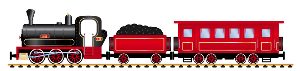 passenger train with steam locomotive