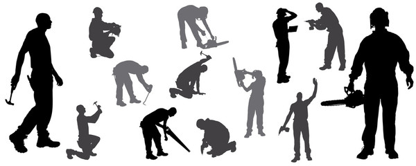 Vector silhouettes man.