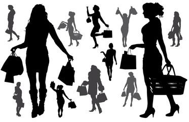 Vector silhouette of a woman.