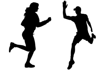 Vector silhouette of a man.