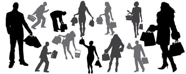 vector silhouette of shoping