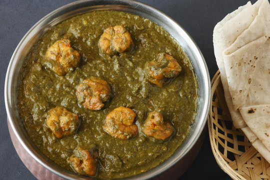Saag prawn it is a north Indian vegetable