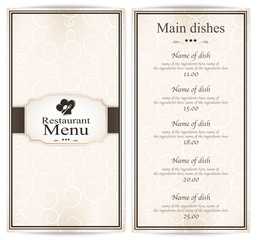 Restaurant menu - 61670441